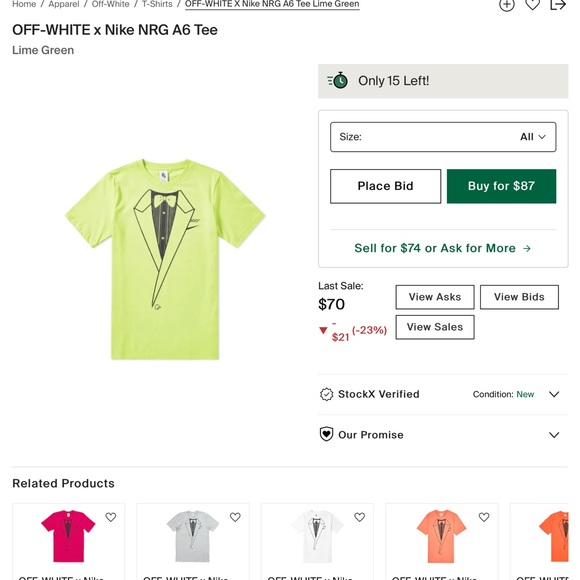 Off-White/Nike tshirt sz M - Picture 2 of 6